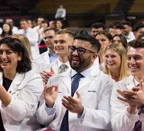 Zain at his whitecoat ceremony during his first year alongside his classmates.